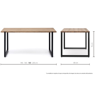 Mesa Industrial Sostenible Uley de Madera de Pino 
