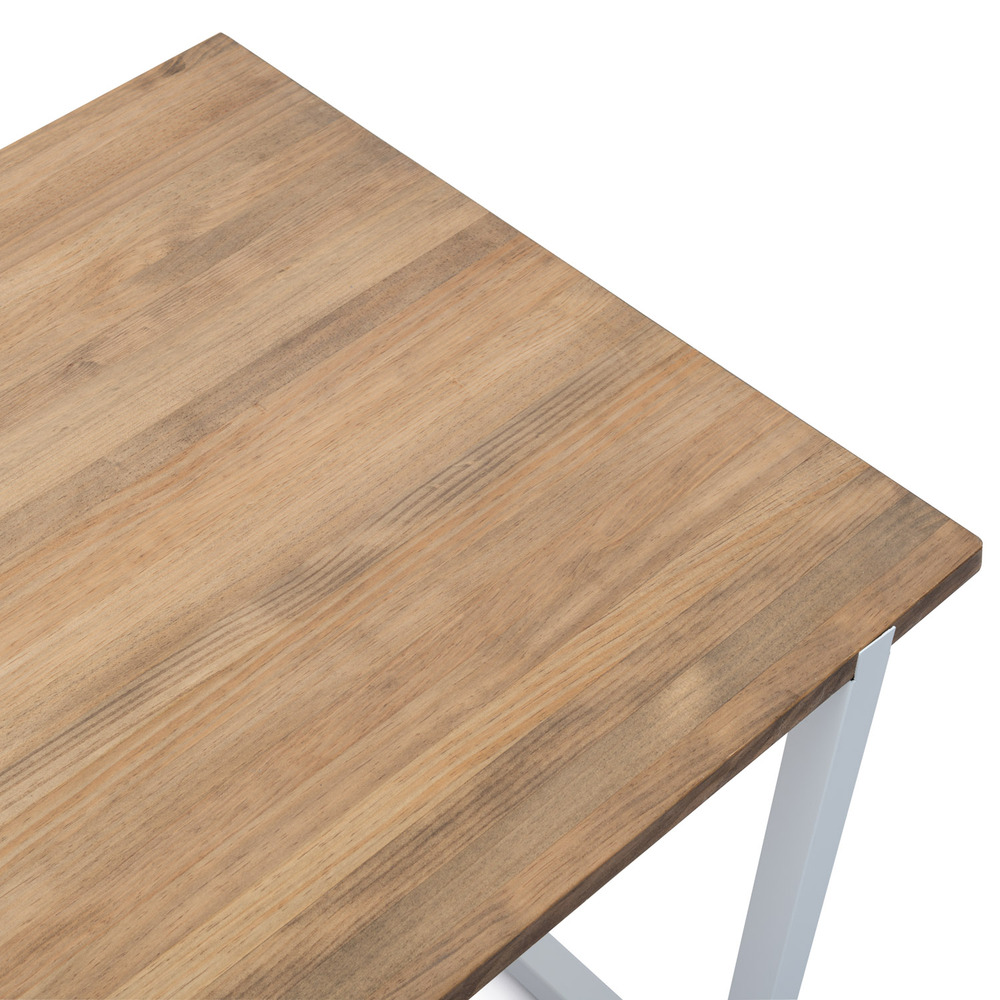 Mesa Industrial Uley de Madera de Pino Sostenible Acabado Blanco Efecto Vintage 