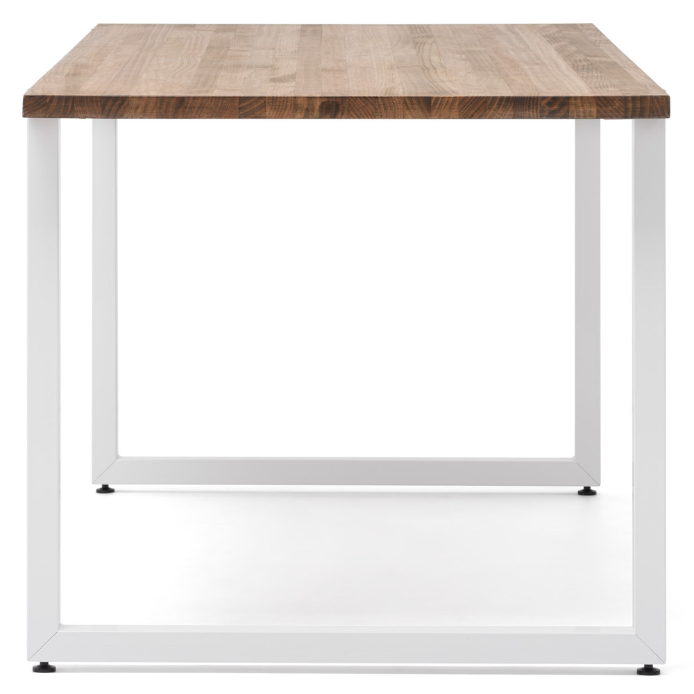 Mesa Industrial Uley de Madera de Pino Sostenible Acabado Blanco Efecto Vintage 
