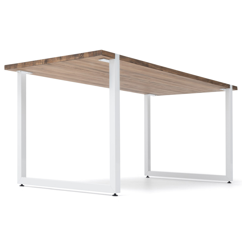 Mesa Industrial Uley de Madera de Pino Sostenible Acabado Blanco Efecto Vintage 