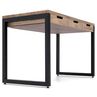 Mesa de Estudio Industrial iCub Strong ECO 1 Cajón Negro Efecto Vintage 