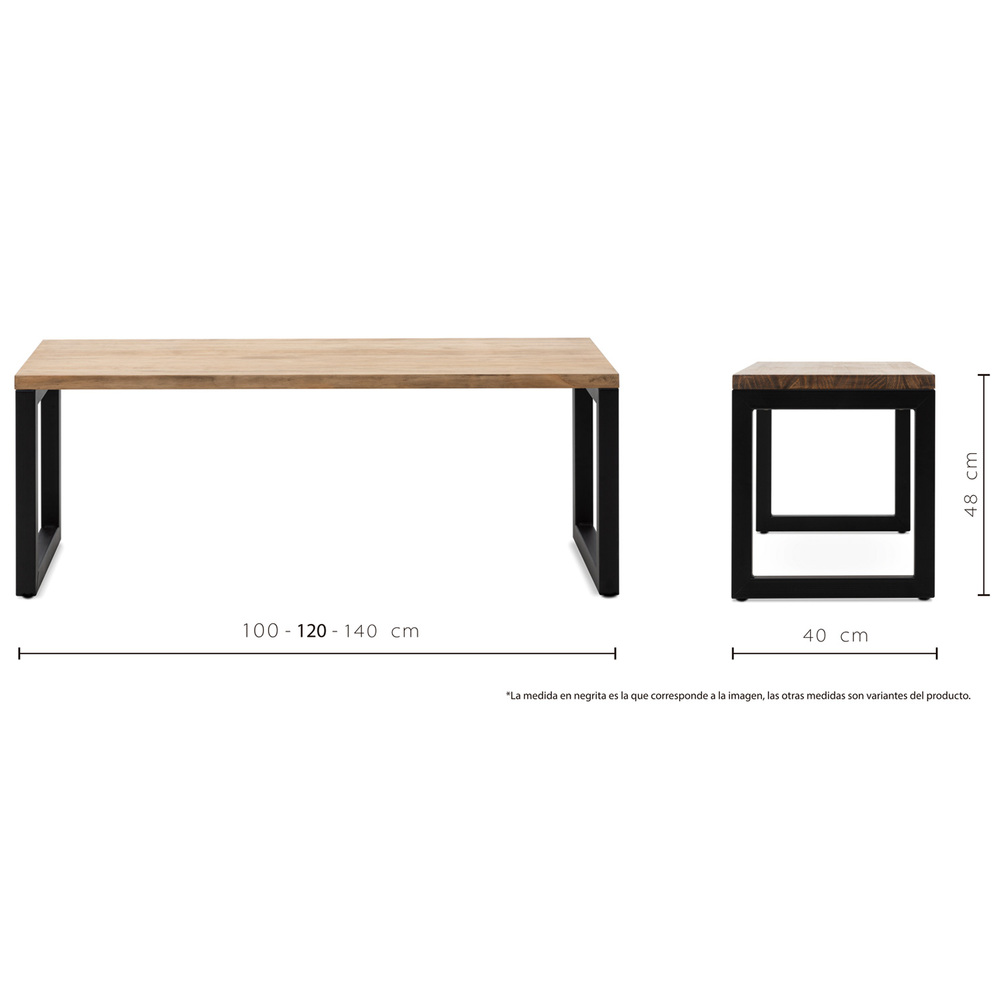 Banco iCub Strong ECO Industrial Negro Efecto Vintage Box Furniture  