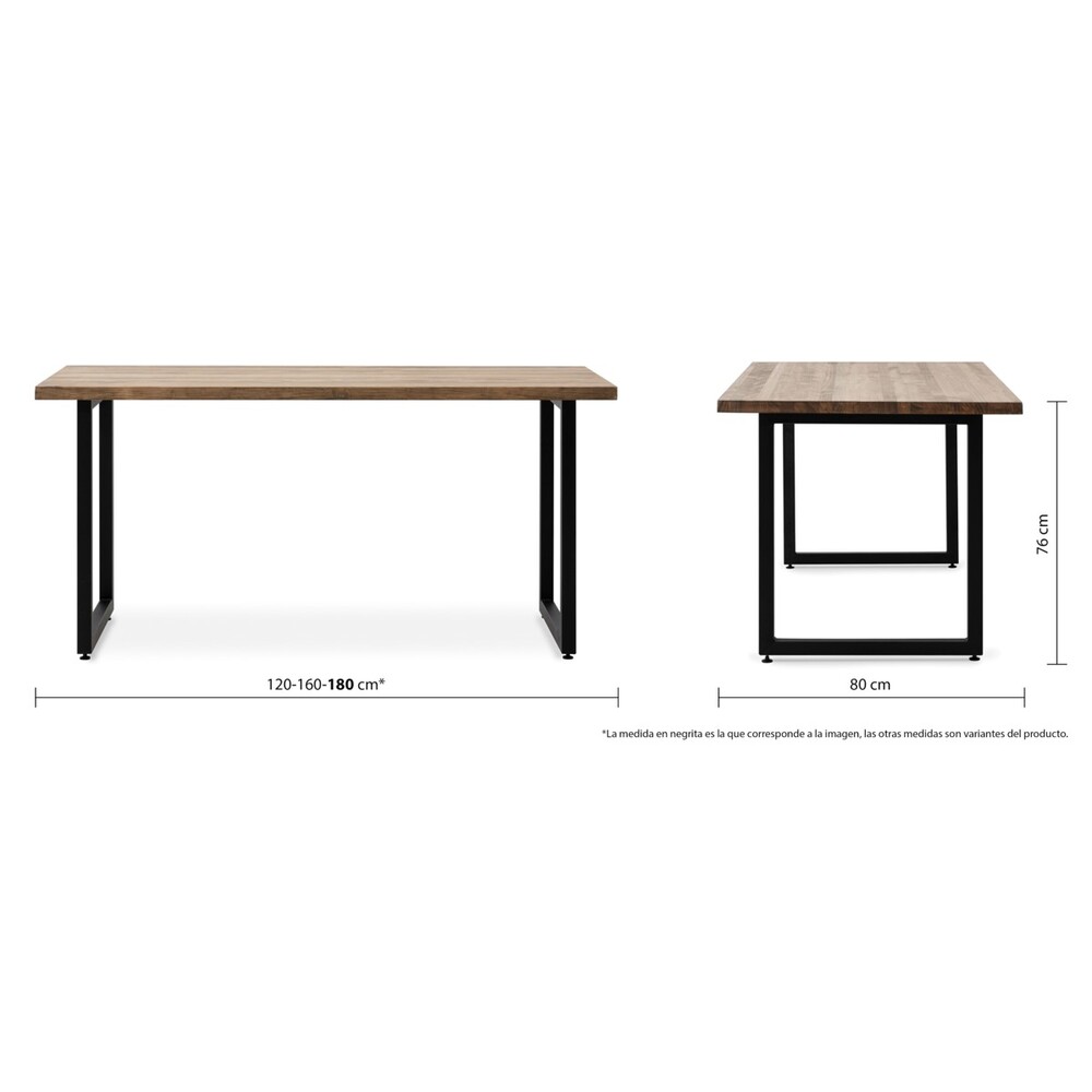 Mesa Comedor iCub Strong ECO Box Furniture Negro Efecto Vintage 