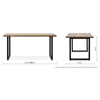 Mesa Comedor iCub Strong ECO Box Furniture Negro Efecto Vintage 