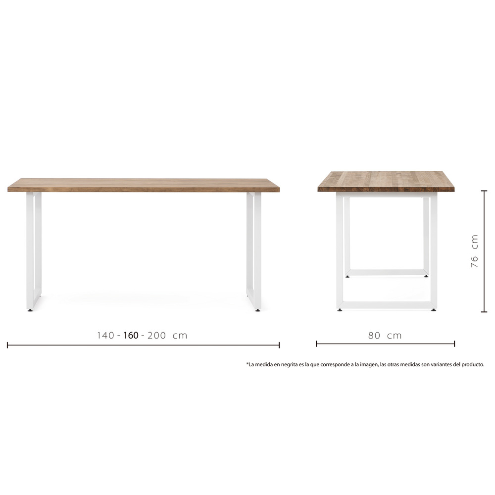 Mesa Comedor iCub Strong ECO Box Furniture Blanco Efecto Vintage 