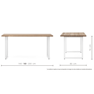 Mesa Comedor iCub Strong ECO Box Furniture Blanco Efecto Vintage 
