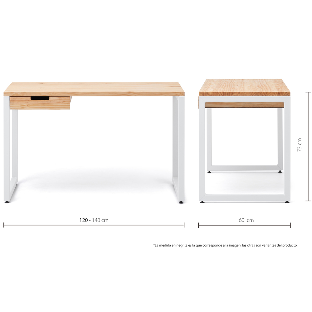 Mesa iCub Strong ECO con Cajón Blanco Natural 