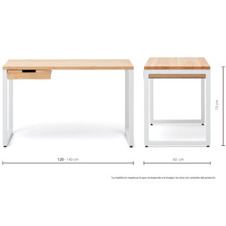 Mesa iCub Strong ECO con Cajón Blanco Natural 