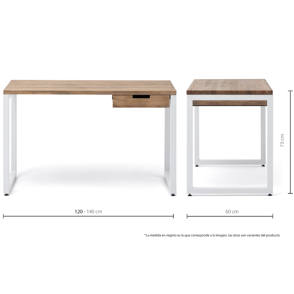 Mesa iCub Strong ECO con Cajón Blanco Efecto Vintage  