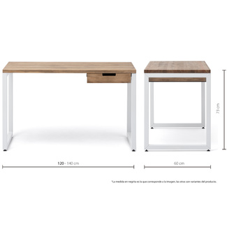Mesa iCub Strong ECO con Cajón Blanco Efecto Vintage  