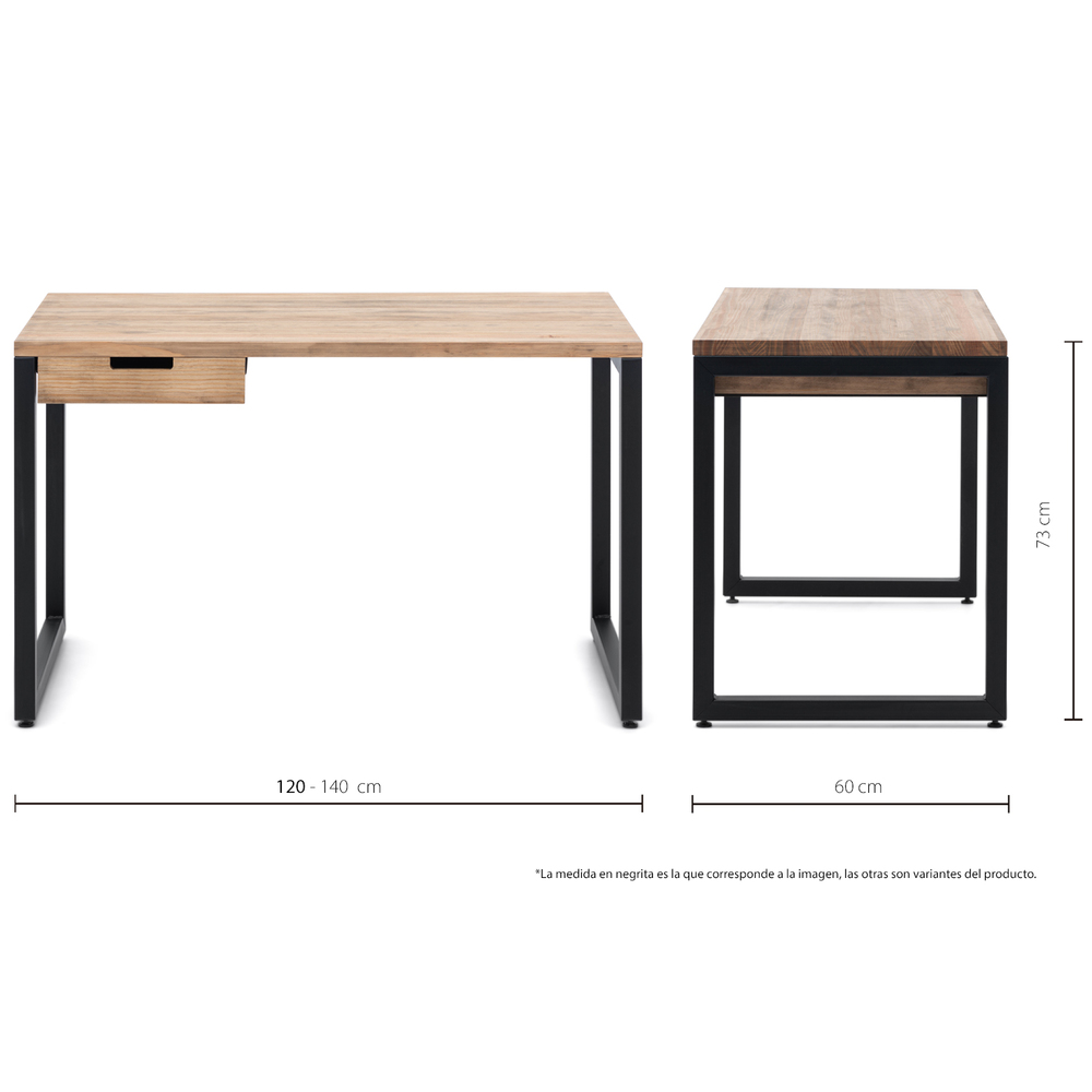 Mesa iCub Strong ECO con Cajón Negro Efecto Vintage 