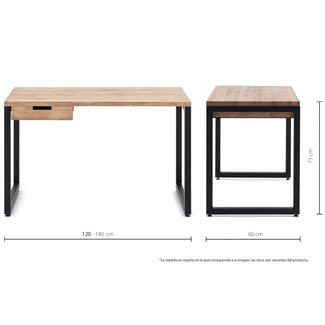 Mesa iCub Strong ECO con Cajón Negro Efecto Vintage 