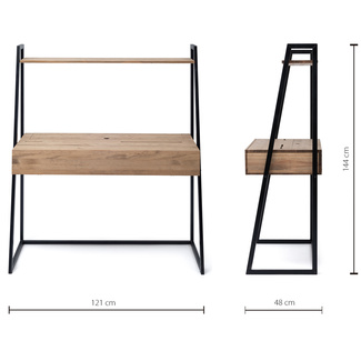 Tocador Industrial Negro Efecto Vintage