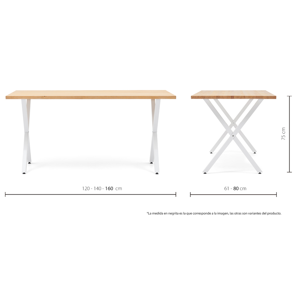 Mesa Estudio Industrial Pata X ECO Box Furniture Blanco Natural