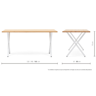 Mesa Estudio Industrial Pata X ECO Box Furniture Blanco Natural