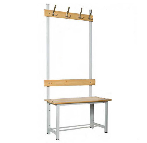 Banco Vestuario Madera + Perchero