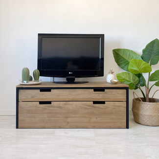Mueble de TV iCub Three con Cajón Superior y Cajón Extraíble Doble