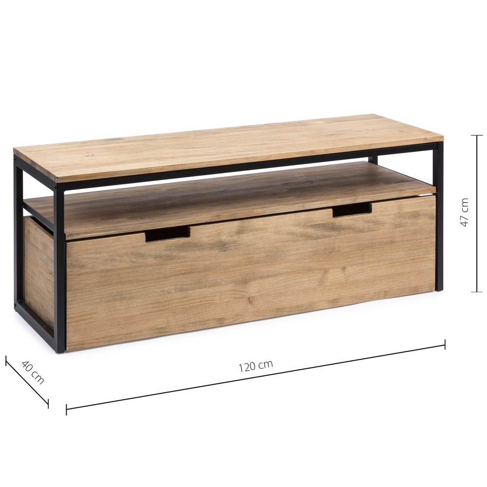Mueble de TV Sostenible iCub Three con Estante y Cajón Extraíble Doble