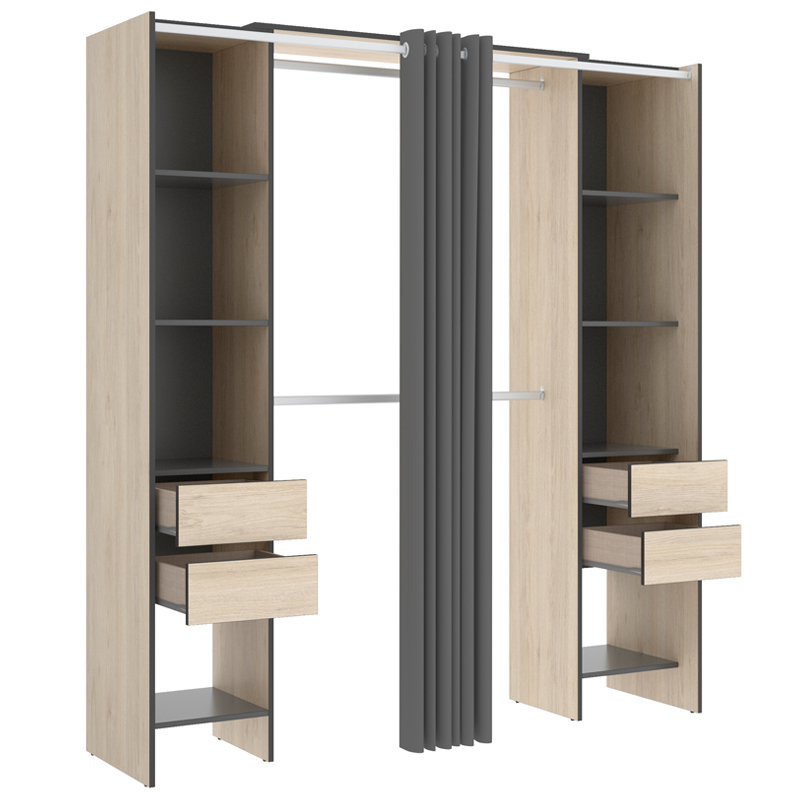 Kit Vestidor Suit 4 Cajones y Cortina 
