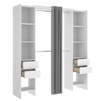 Kit Vestidor Suit 4 Cajones y Cortina 