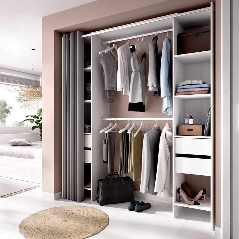 Kit Vestidor Suit 4 Cajones y Cortina 
