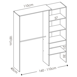 Kit Vestidor Suit 1 Cajón