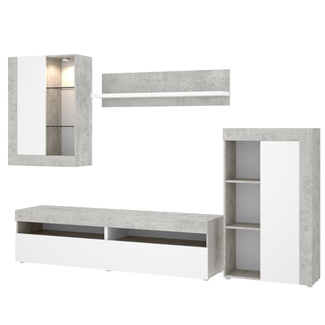 Conjunto Salón Televisión Tokio con Vitrina y Leds