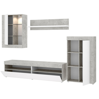 Conjunto Salón Televisión Tokio con Vitrina y Leds