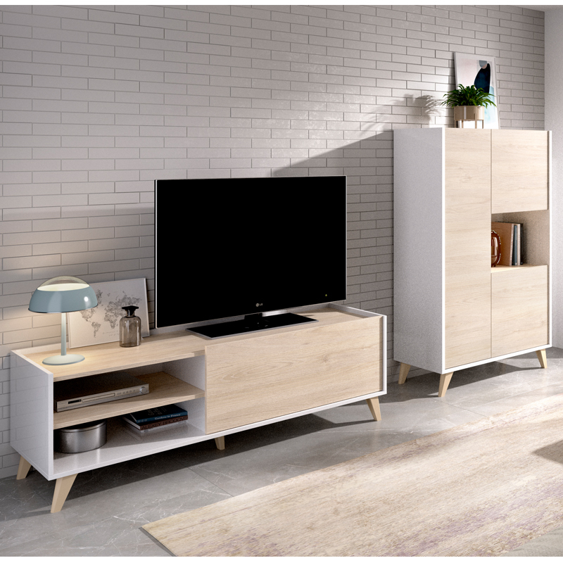 Conjunto Salón de Televisión Ness 5 Blanco 
