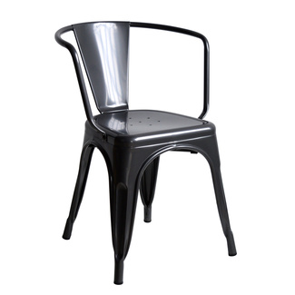 Silla Tudix Industrial Vintage con Brazos Gun Metal 