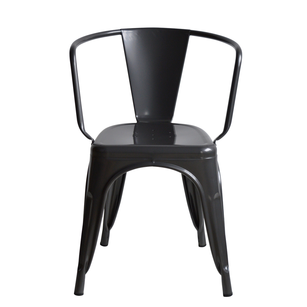 Silla Tudix Industrial Vintage con Brazos Gun Metal 