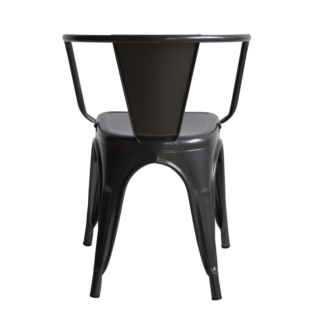 Silla Tudix Industrial Vintage con Brazos Gun Metal 