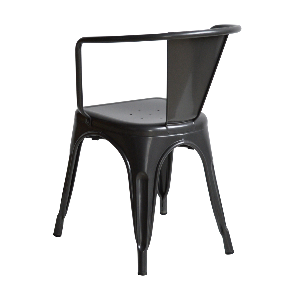 Silla Tudix Industrial Vintage con Brazos Gun Metal 