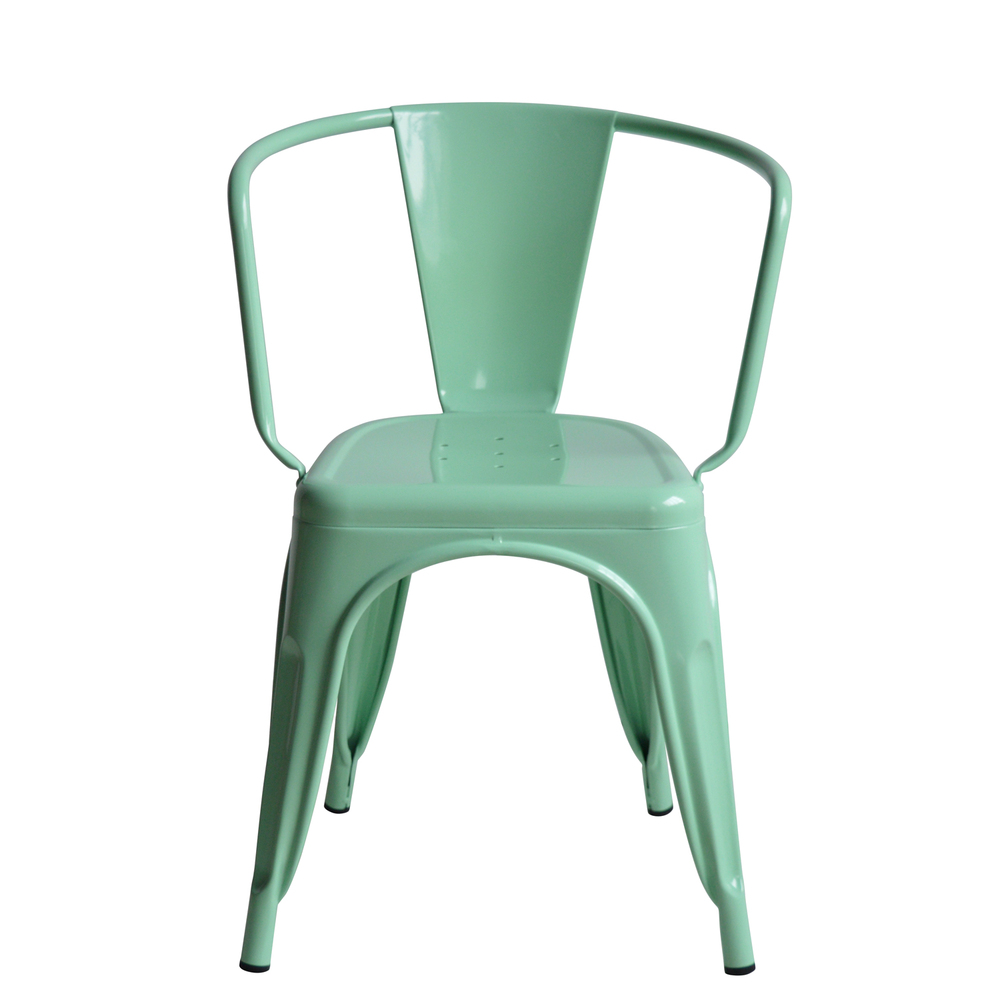 Silla Tudix Industrial Vintage con Brazos Verde Menta