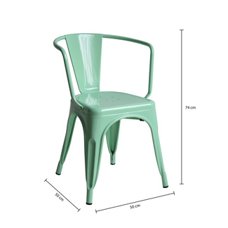 Silla Tudix Industrial Vintage con Brazos Verde Menta