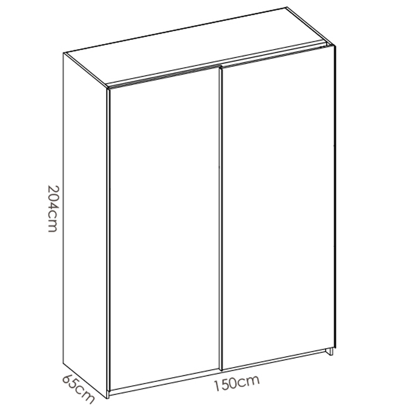 Armario Slide 2 Puertas Correderas 65 x 150 x 204 cm