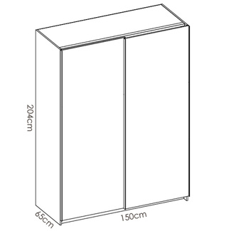 Armario Slide 2 Puertas Correderas 65 x 150 x 204 cm