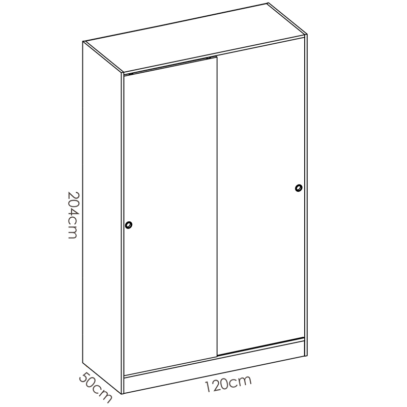 Armario Slide 2 Puertas Correderas Plus 50 x 120 x 204 cm