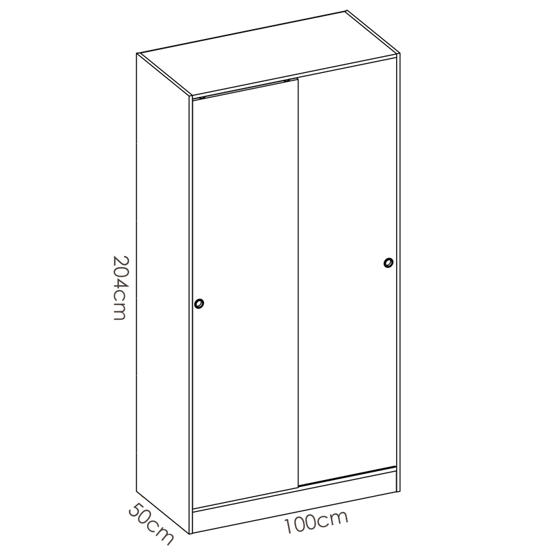 Armario Slide 2 Puertas Correderas Plus 50 x 100 x 204 cm