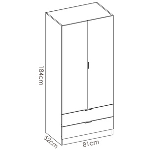 Armario Essen 2 Puertas y 2 Cajones 52 x 81 x 184 cm