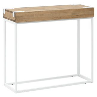 Recibidor iCub de Madera con 2 Huecos y tapa frontal Blanco Efecto Vintage Box Furniture