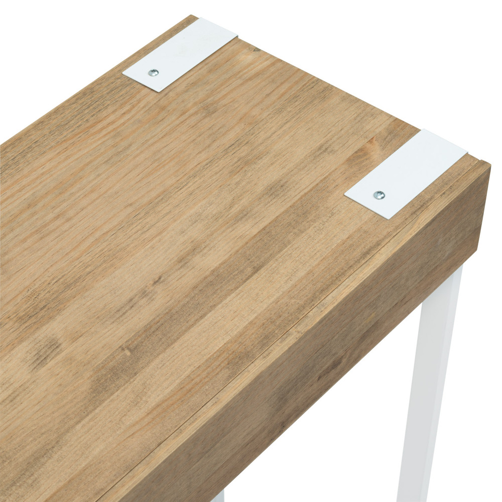 Recibidor iCub de Madera con 2 Huecos y tapa frontal Blanco Efecto Vintage Box Furniture