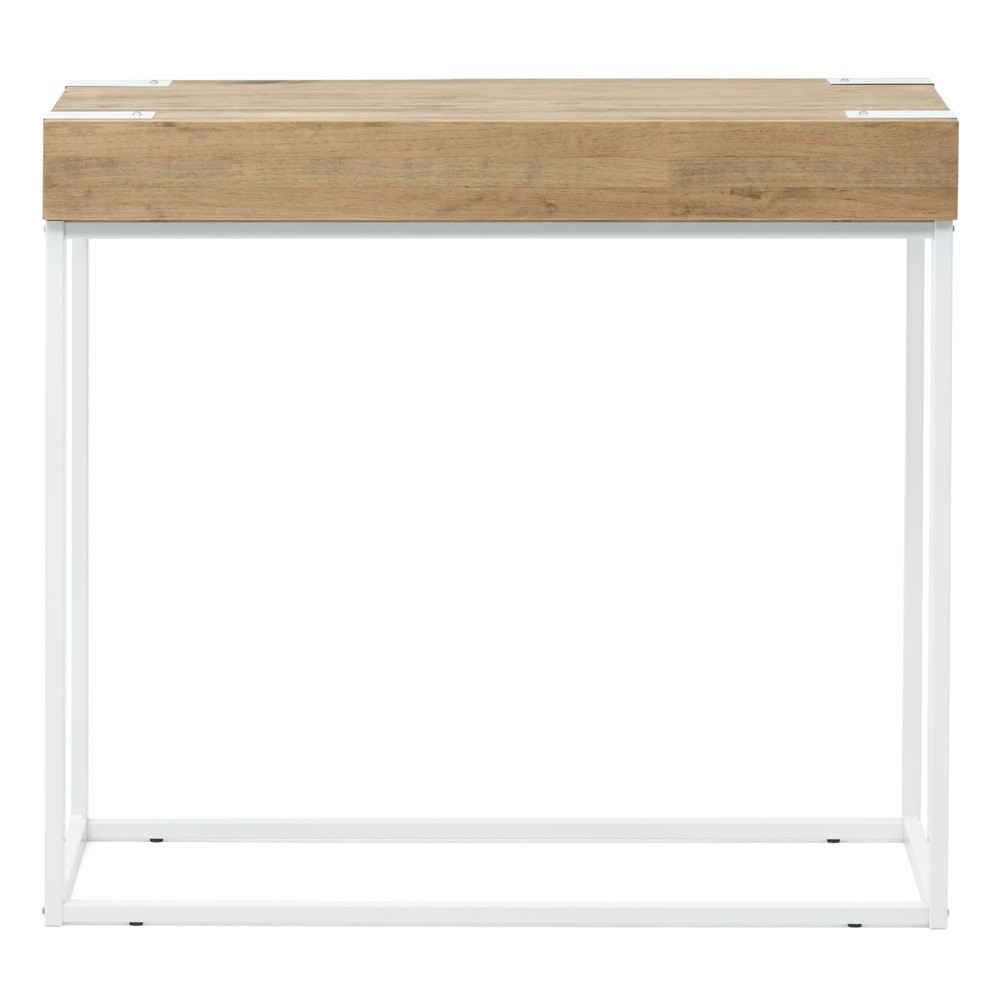 Recibidor iCub de Madera con 2 Huecos y tapa frontal Blanco Efecto Vintage Box Furniture