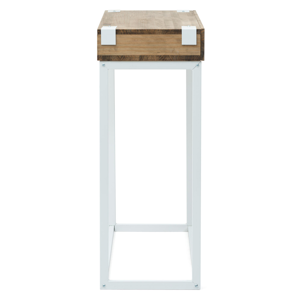 Recibidor iCub de Madera con 2 Huecos y tapa frontal Blanco Efecto Vintage Box Furniture