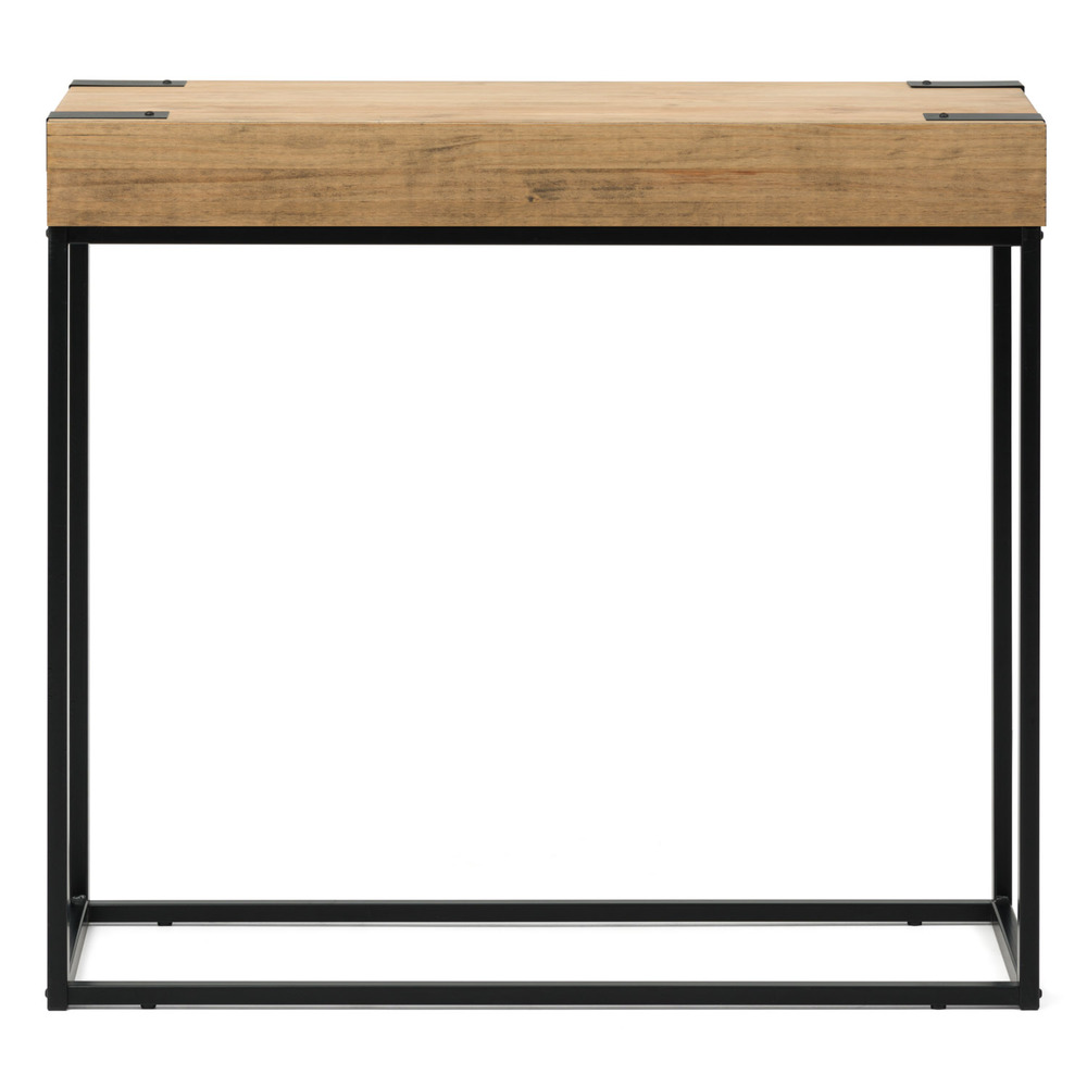 Recibidor iCub de Madera con 2 Huecos y tapa frontal Negro Efecto Vintage Box Furniture 