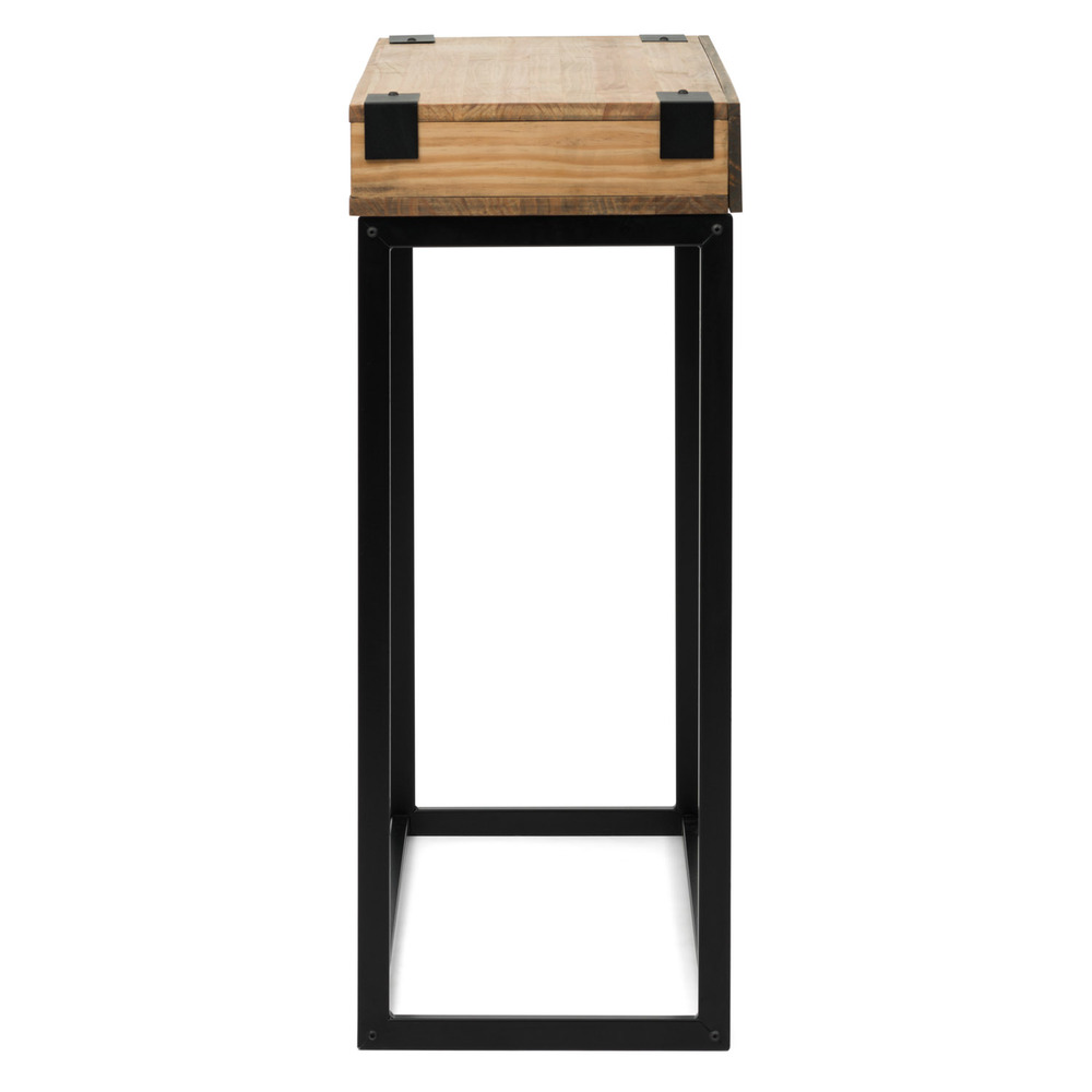 Recibidor iCub de Madera con 2 Huecos y tapa frontal Negro Efecto Vintage Box Furniture 