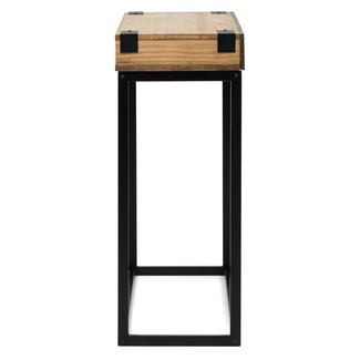 Recibidor iCub de Madera con 2 Huecos y tapa frontal Negro Efecto Vintage Box Furniture 