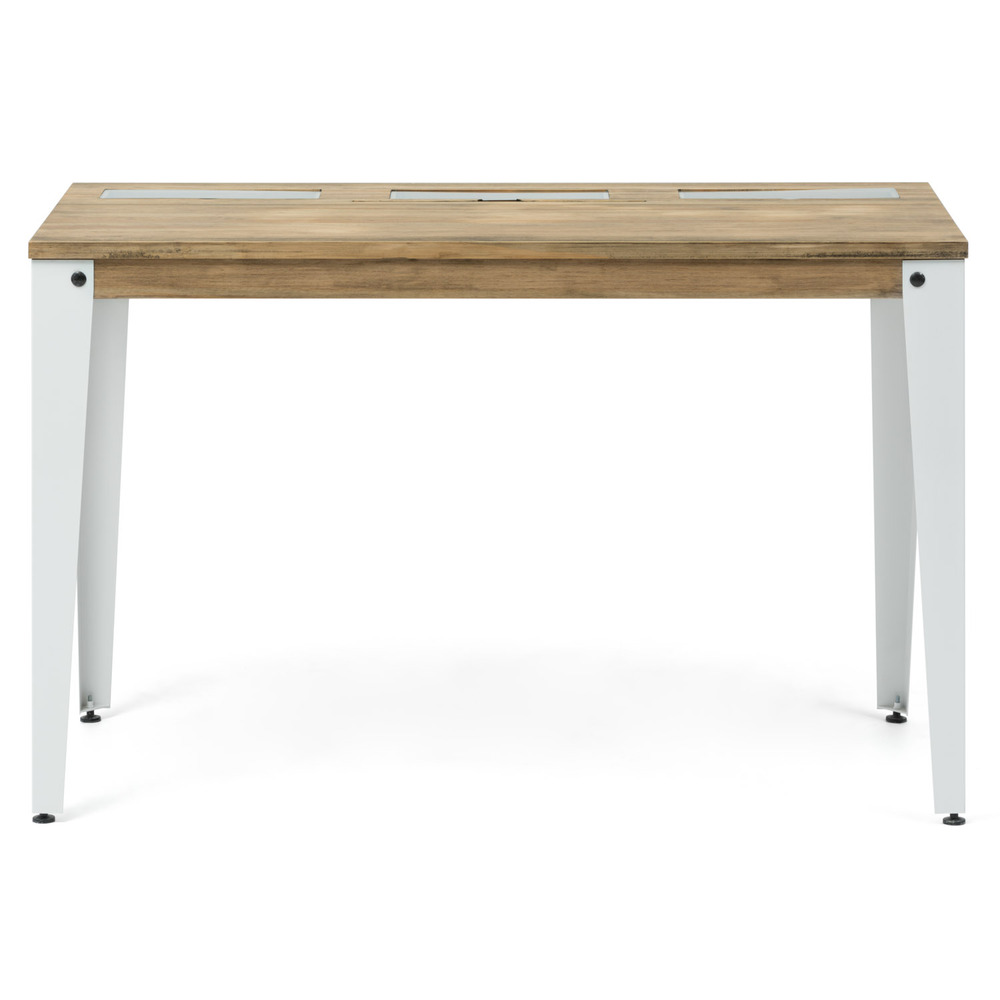 Mesa Lunds Sostenible con 3 Compartimentos Ocultos Blanco Efecto Vintage 