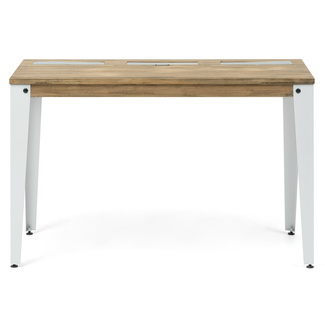 Mesa Lunds Sostenible con 3 Compartimentos Ocultos Blanco Efecto Vintage 