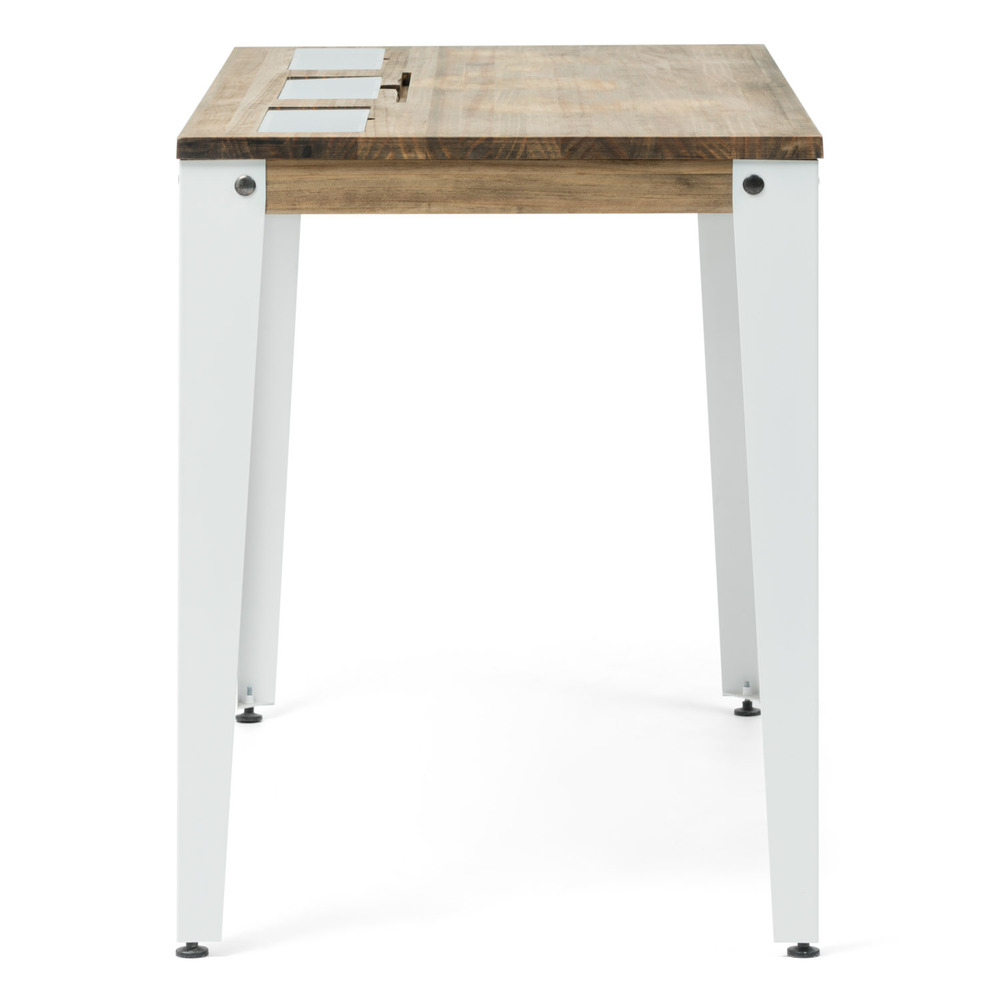 Mesa Lunds Sostenible con 3 Compartimentos Ocultos Blanco Efecto Vintage 